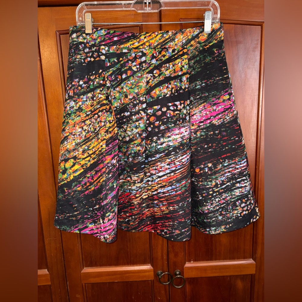 Spense Multicolor Abstract A-Line Skirt #1538